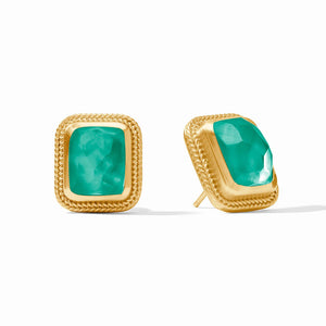 Cheval Stone Stud | Iridescent Emerald Green