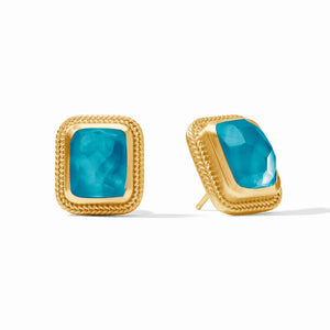 Cheval Stone Stud | Iridescent London Blue