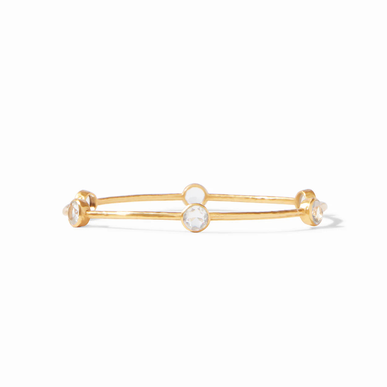 Milano Gold Bangle Bracelet | Iridescent Clear Crystal