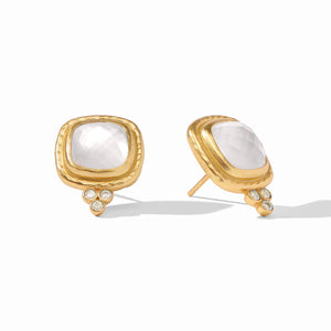 Tudor Stud Earring | Iridescent Clear Crystal