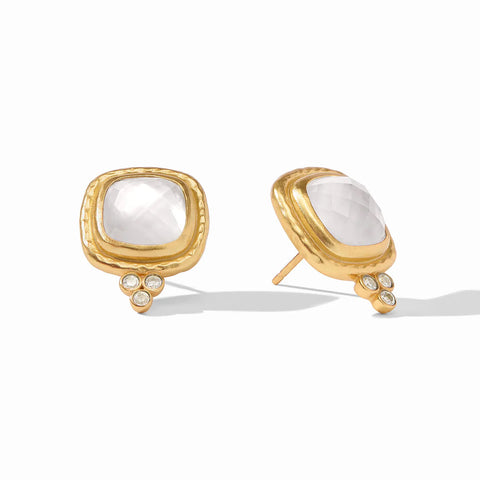 Tudor Stud Earring | Iridescent Clear Crystal