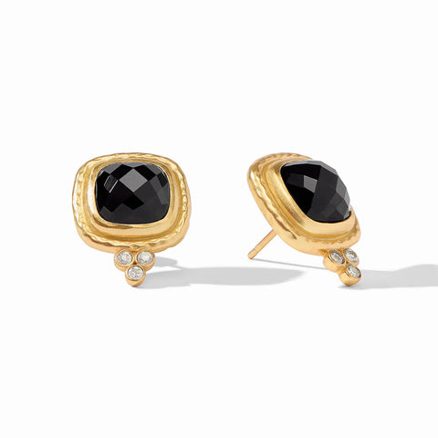 Tudor Stud Earring | Obsidian Black
