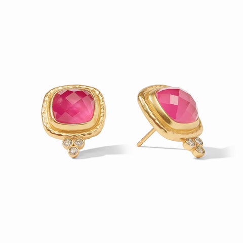 Tudor Stud Earring | Iridescent Raspberry