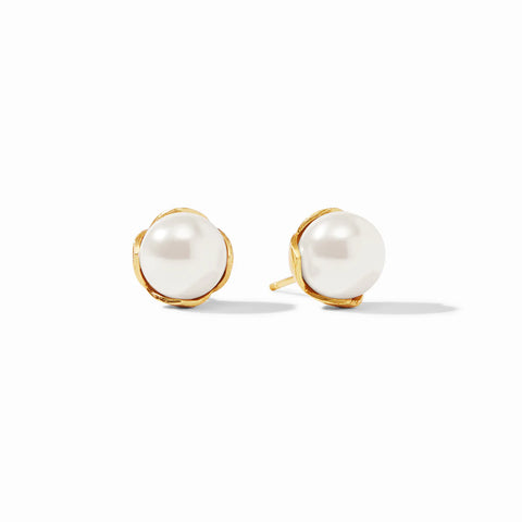 Penelope Gold Medium Pearl Stud Earrings