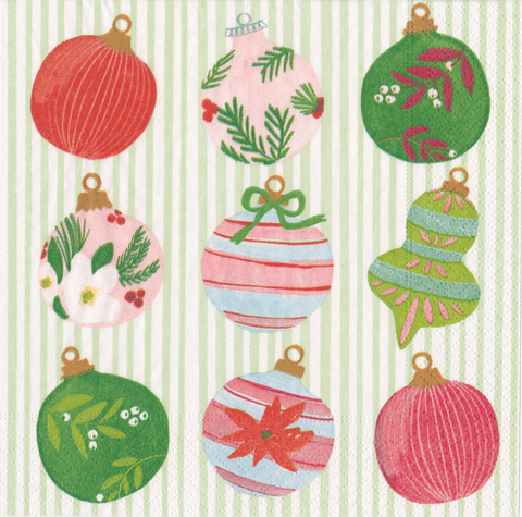 Painted Ornaments Cocktail Napkins