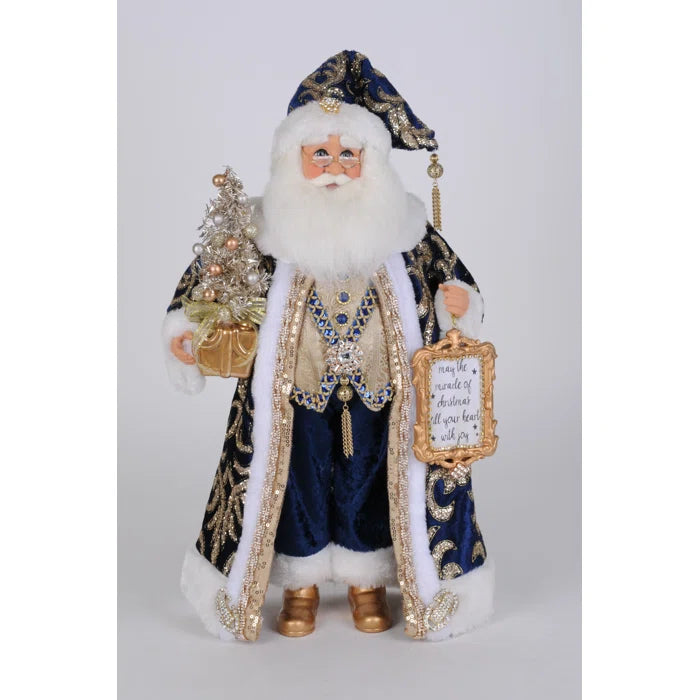 Lighted Midnight Blue Santa