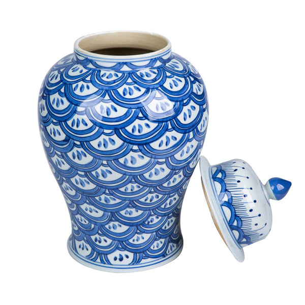 Blue Sea Wave Temple Jar