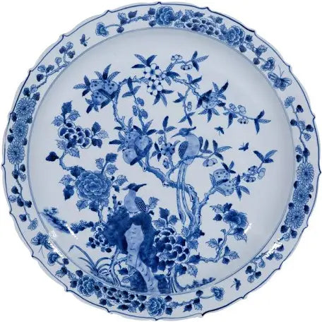 Blue And White Plate Peachtree Bird Motif