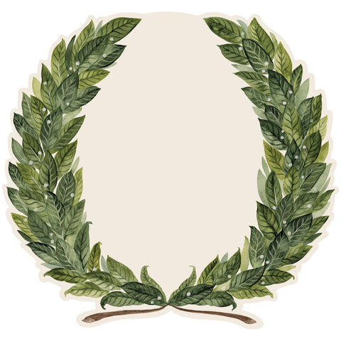 Die-Cut Green Laurel Wreath Placemats