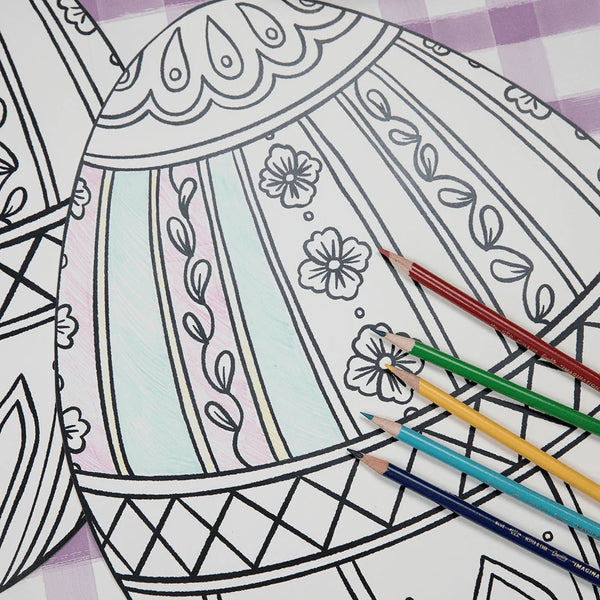 Die-Cut Coloring Easter Egg Placemats