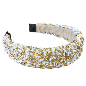 All That Glitters Headband - Cream + Gold