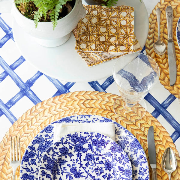 Blue Lattice Table Runner