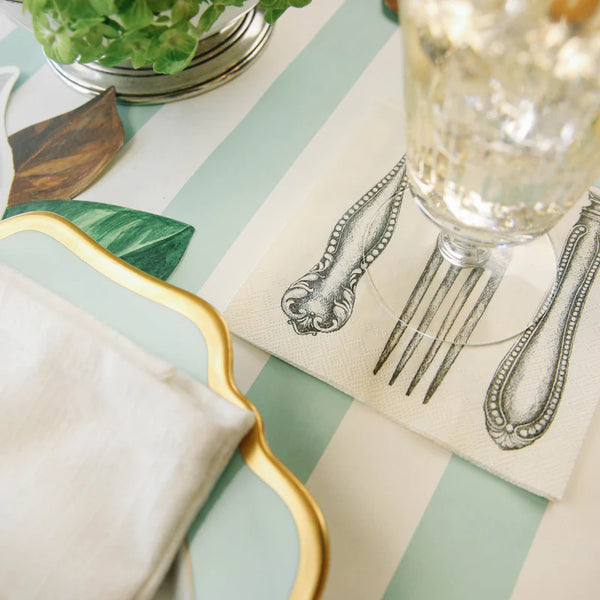 Seafoam Classic Stripe Table Runner