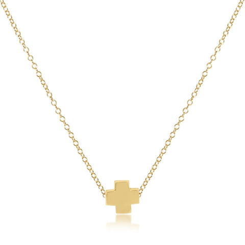 16" Necklace Gold - Signature Cross Gold