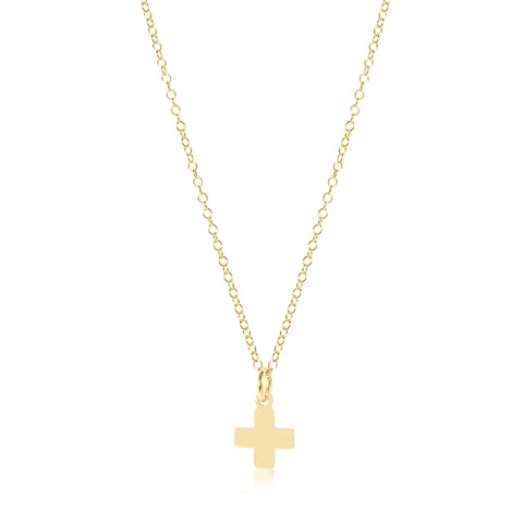 16" Necklace Gold - Signature Cross Gold Charm