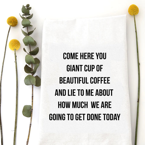 Giant Cup of Beautiful Coffee Kitchen Towel