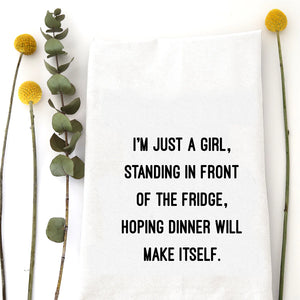 I'm Just A Girl Kitchen Towel