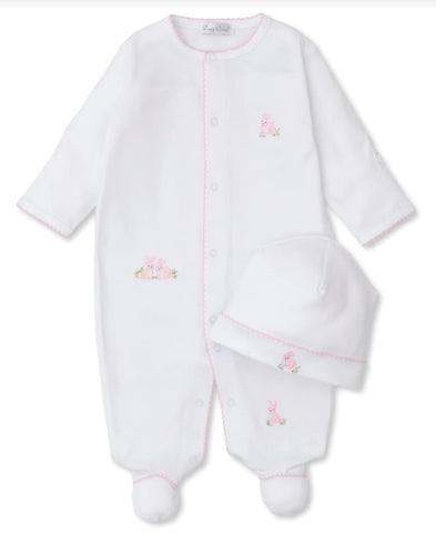 Cottontail Hollows Pink Footie w/ Hat Set