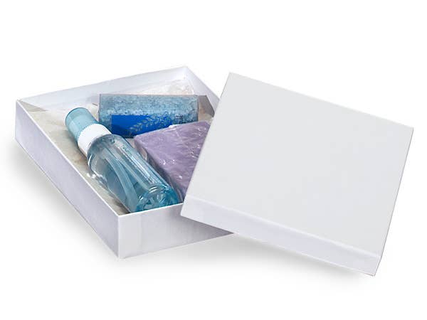 White Gloss Jewelry Gift Boxes: 100 / 7 x 5 x 1.25"