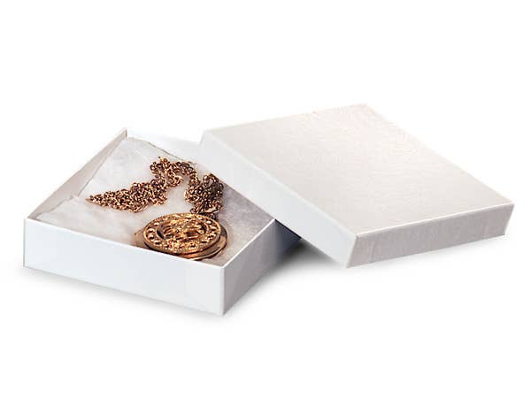 White Gloss Jewelry Gift Boxes: 100 / 3.5 x 3.5 x 1"