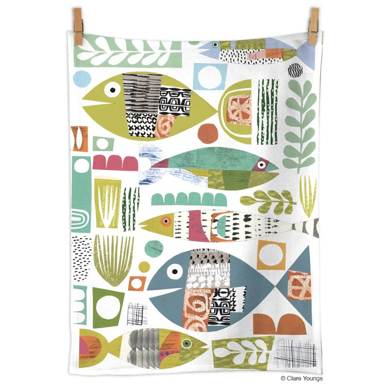 Fish School Tea Towel