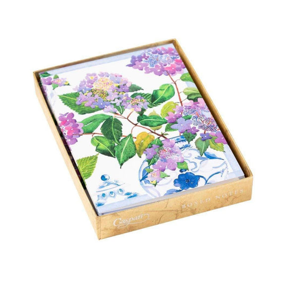 Hydrangeas and Porcelain Boxed Note Cards - 8 Note Cards & 8 Envelopes