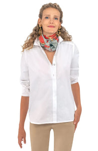 Cotton Poplin Top - White