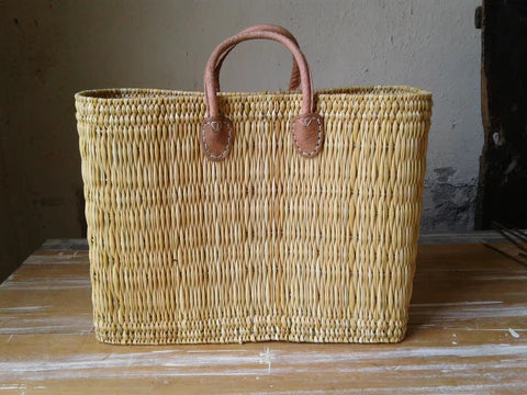 Extra Large Flat Weave Tote with Short Handles