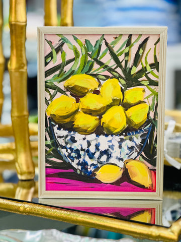Chinoiserie Lemons Framed Canvas