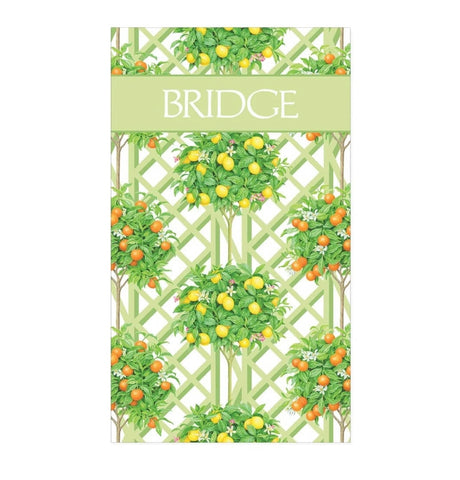 Citrus Topiaries Bridge Score Pad