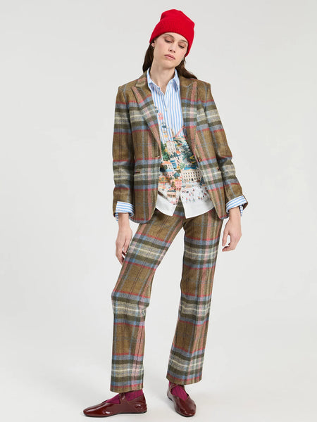 Brown and Blue Plaid Jacket