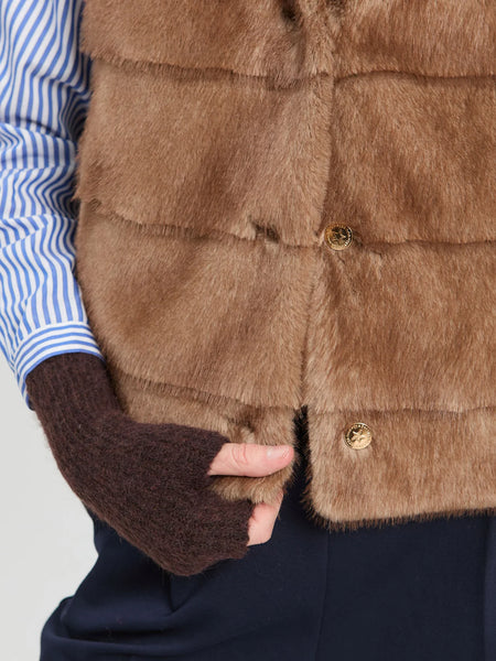 Camel Faux Fur Vest