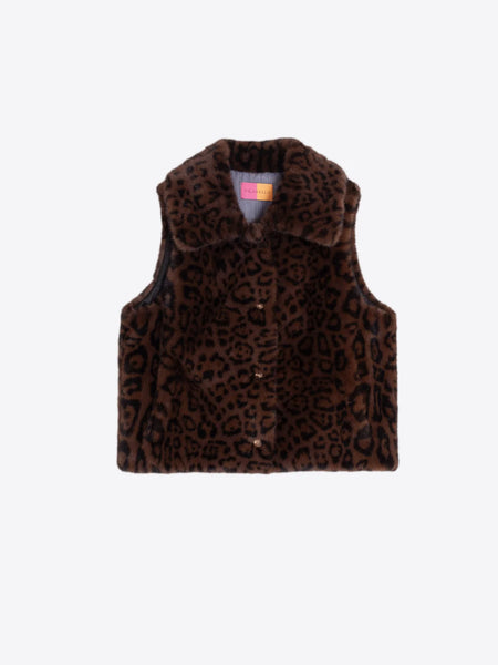 Faux Fur Animal Print Vest