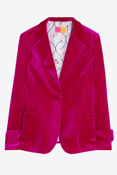 Silvia Fuchsia Pink Velvet Jacket