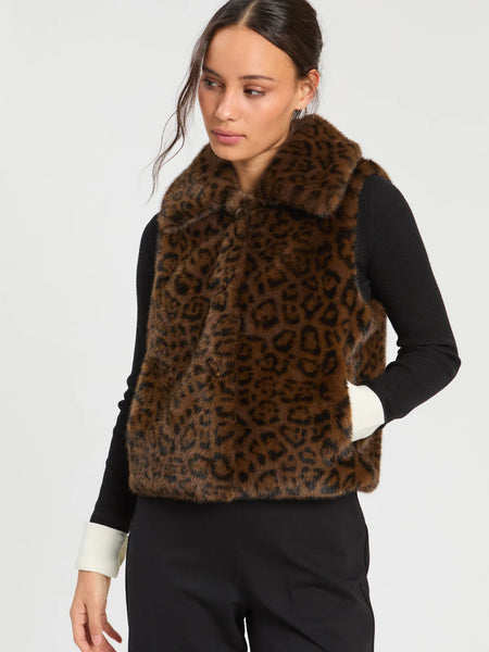 Faux Fur Animal Print Vest
