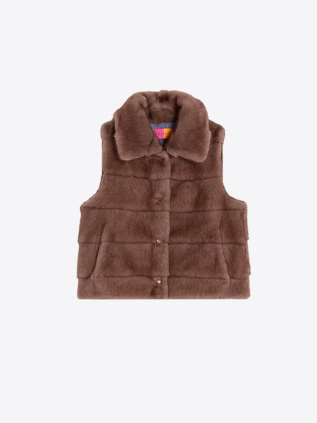 Camel Faux Fur Vest