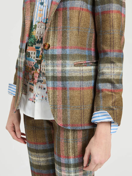 Brown and Blue Plaid Jacket