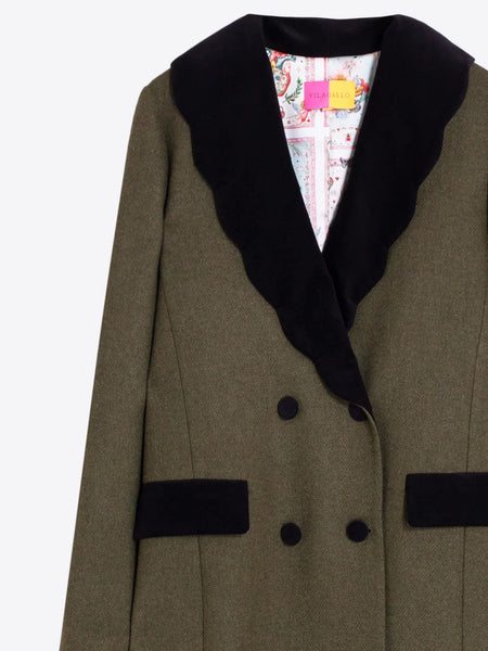 Wavy Green Wool Coat