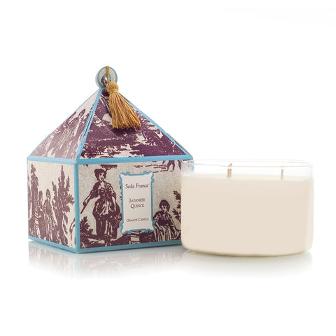 Japanese Quince Toile Three Wick Candle