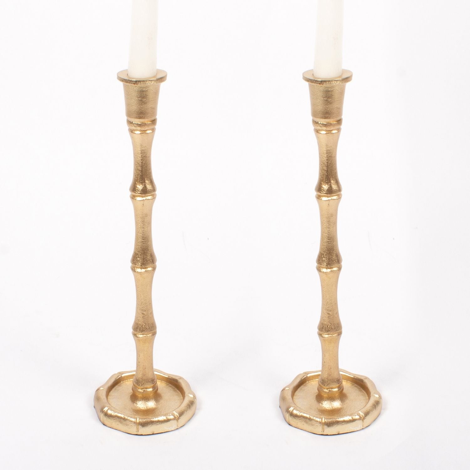 Gold Bamboo Candlestick | Large