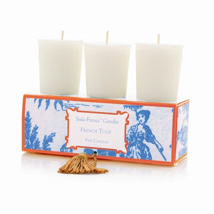 French Tulip Classic Toile Votive Candle