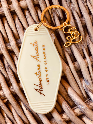 “Adventure Awaits Let’s Go Glamping” Hotel Key Tag