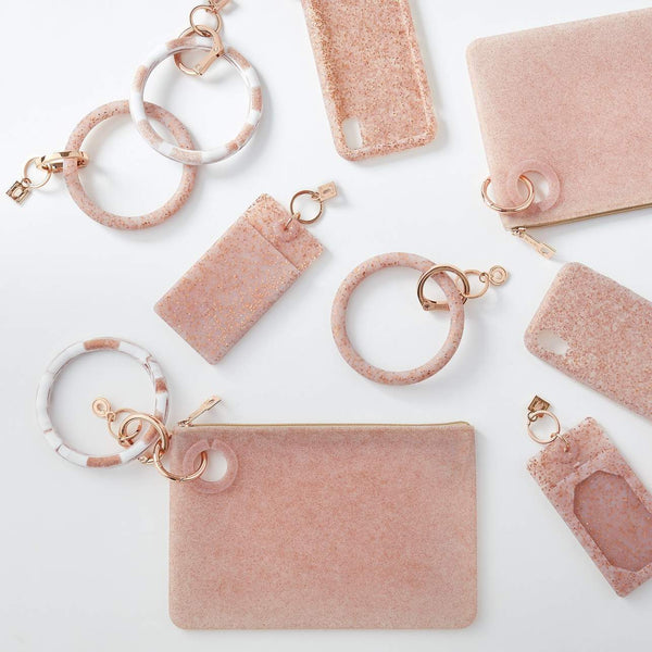 Silicone Big O Key Ring | Rose Gold Marble