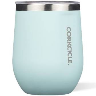 Classic Stemless Insulated Wine Tumbler | Powder Blue Gloss | 12oz