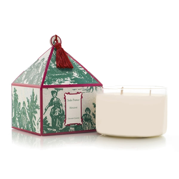 Holiday Toile Three Wick Candle