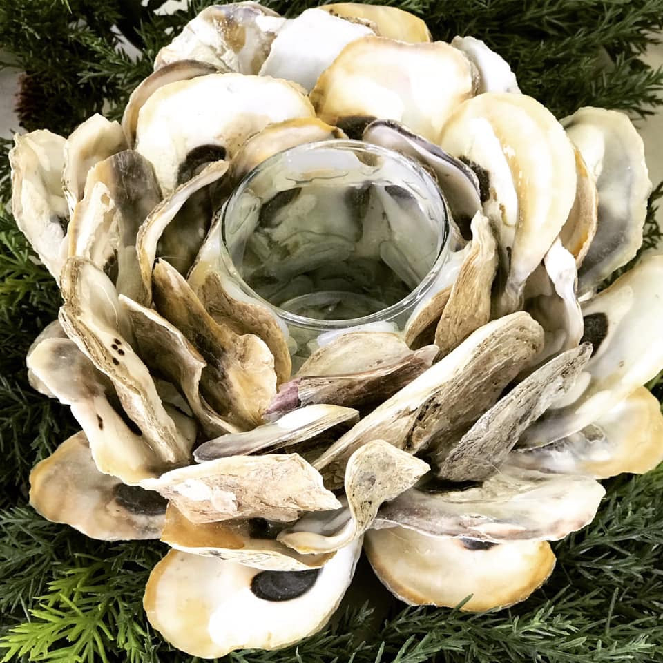 Oyster Shell Votive Holder