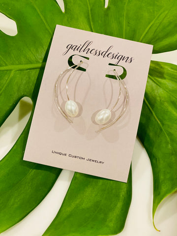 Pearl Swoop Earrings