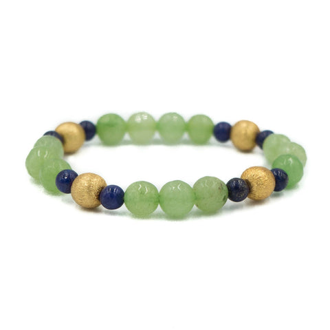 Blossom Bracelet, Green and Lapis