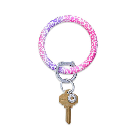 Silicone Big O Key Ring | Pink Cheetah