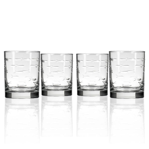 School of Fish Double Old Fashioned Glasses